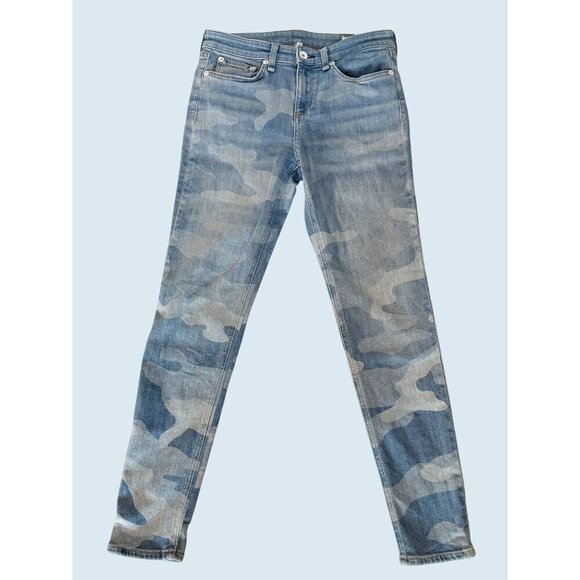 RAG & BONE Cate Mid Rise Ankle Straight Camo Print Jeans Sz 26 - Picture 2 of 8